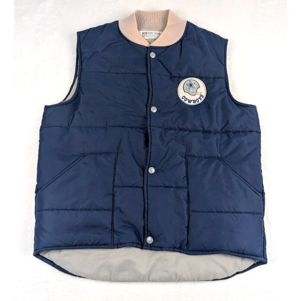 Vintage 80's Stahl-Urban NFL Dallas Cowboys Puffer Vest Youth XL Adult Small